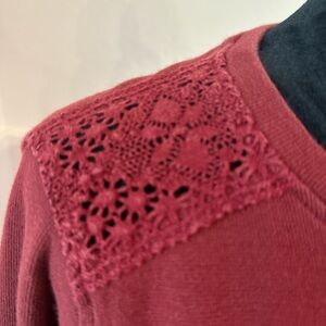 Ariat Burgundy Lace-Shoulder Women's Top